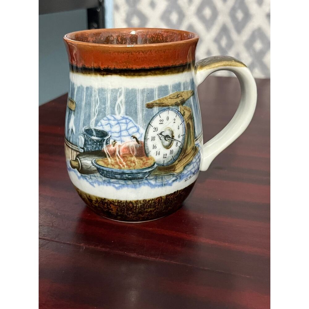 VTG Otagiri Coffee Mug Autumn Harvest Ruth Pengal Bake Apple Pie